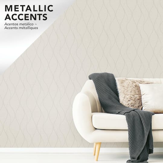 RoomMates Wave Ogee Peel & Stick Wallpaper